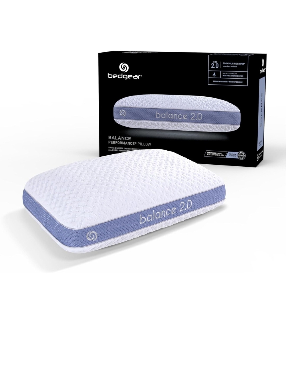 Bedgear Balance 2.0 Performance Pillow Medium Firm Dri-Tec Standard